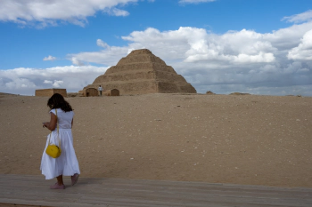 Lady at Step Pyramid